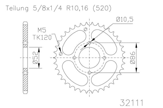 ESJOT Kettenrad 30 Zähne - Kama Bike Parts