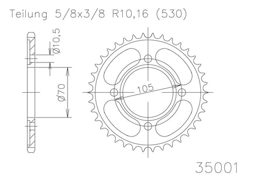 ESJOT Kettenrad 33 Zähne - Kama Bike Parts