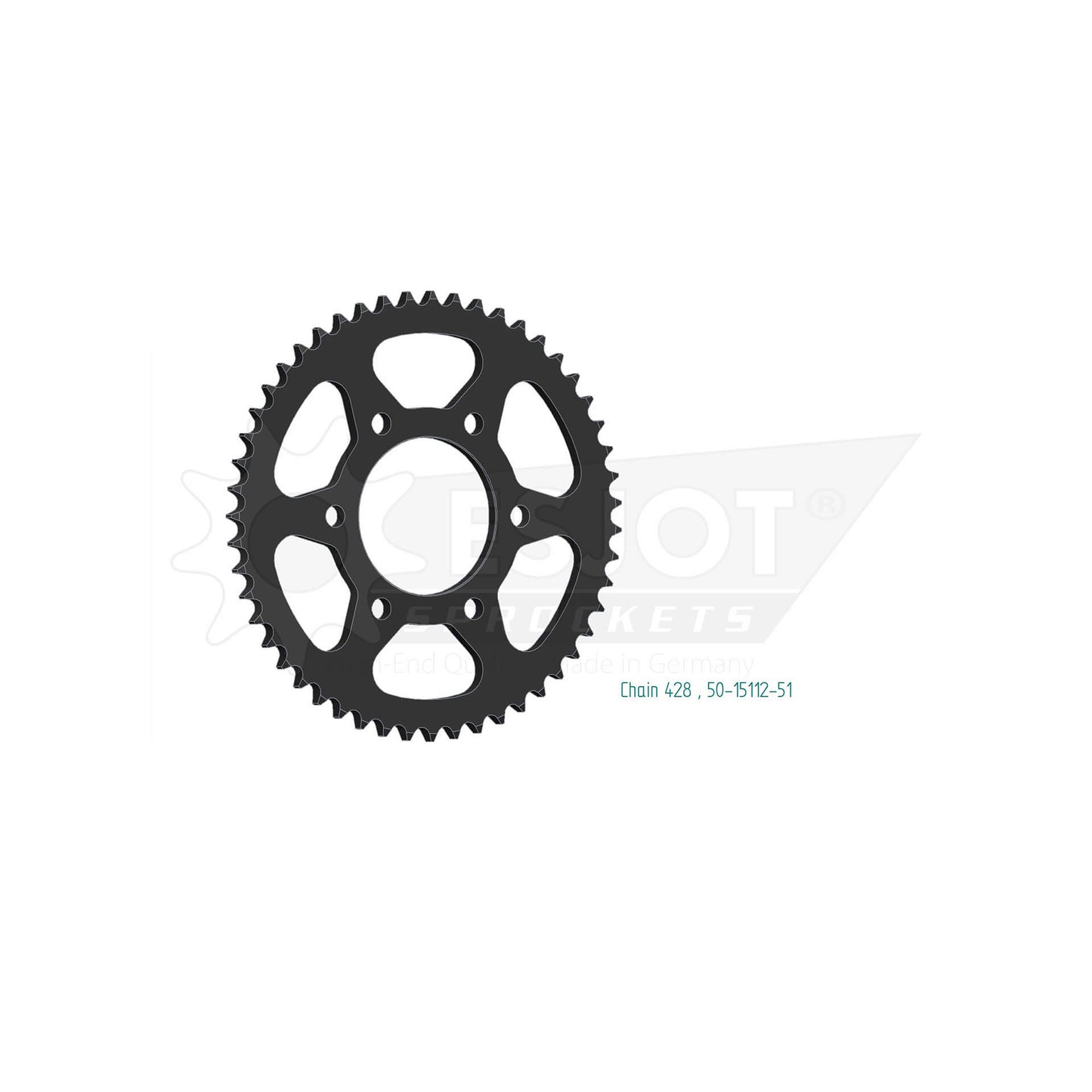 ESJOT Kettenrad 51 Zähne Stahl 428 Teilung - Kama Bike Parts
