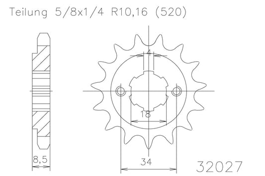 ESJOT Kettenritzel 12 Zähne - Kama Bike Parts