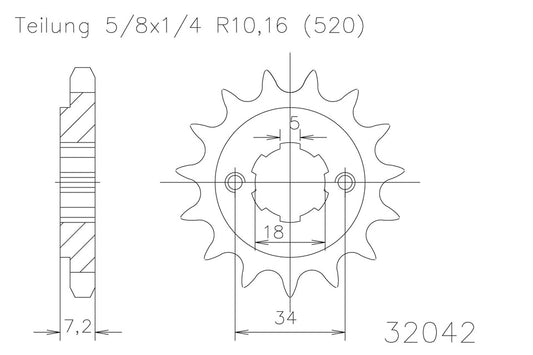 ESJOT Kettenritzel 12 Zähne - Kama Bike Parts