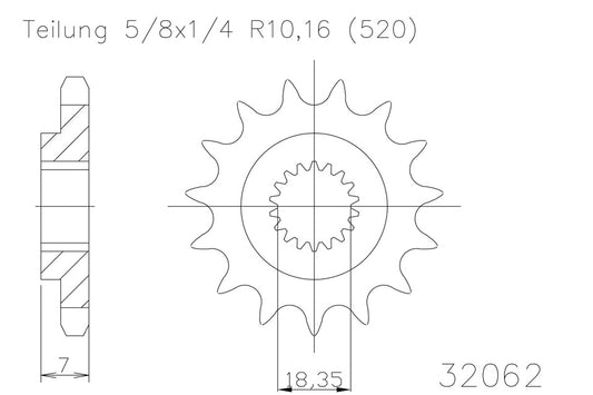 ESJOT Kettenritzel 12 Zähne - Kama Bike Parts