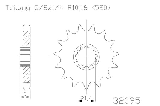 ESJOT Kettenritzel 12 Zähne - Kama Bike Parts