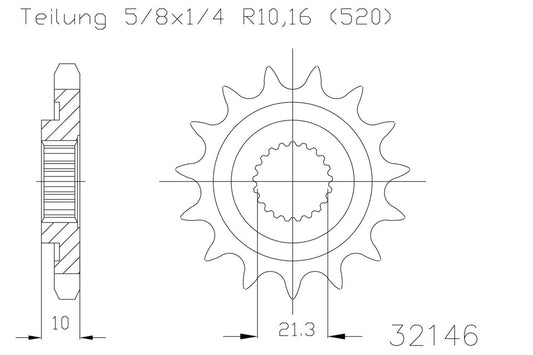 ESJOT Kettenritzel 12 Zähne - Kama Bike Parts