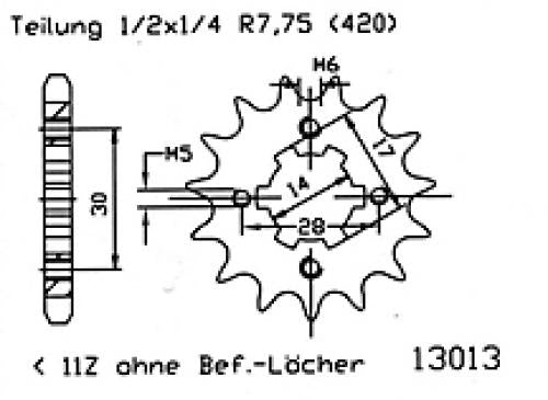 ESJOT Kettenritzel 13 Zähne - Kama Bike Parts
