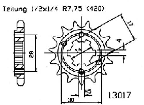 ESJOT Kettenritzel 13 Zähne - Kama Bike Parts
