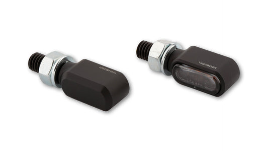 HIGHSIDER Motorrad LED Blinker Little Bronx Schwarz Rauchgrau E-geprüft (Paar)