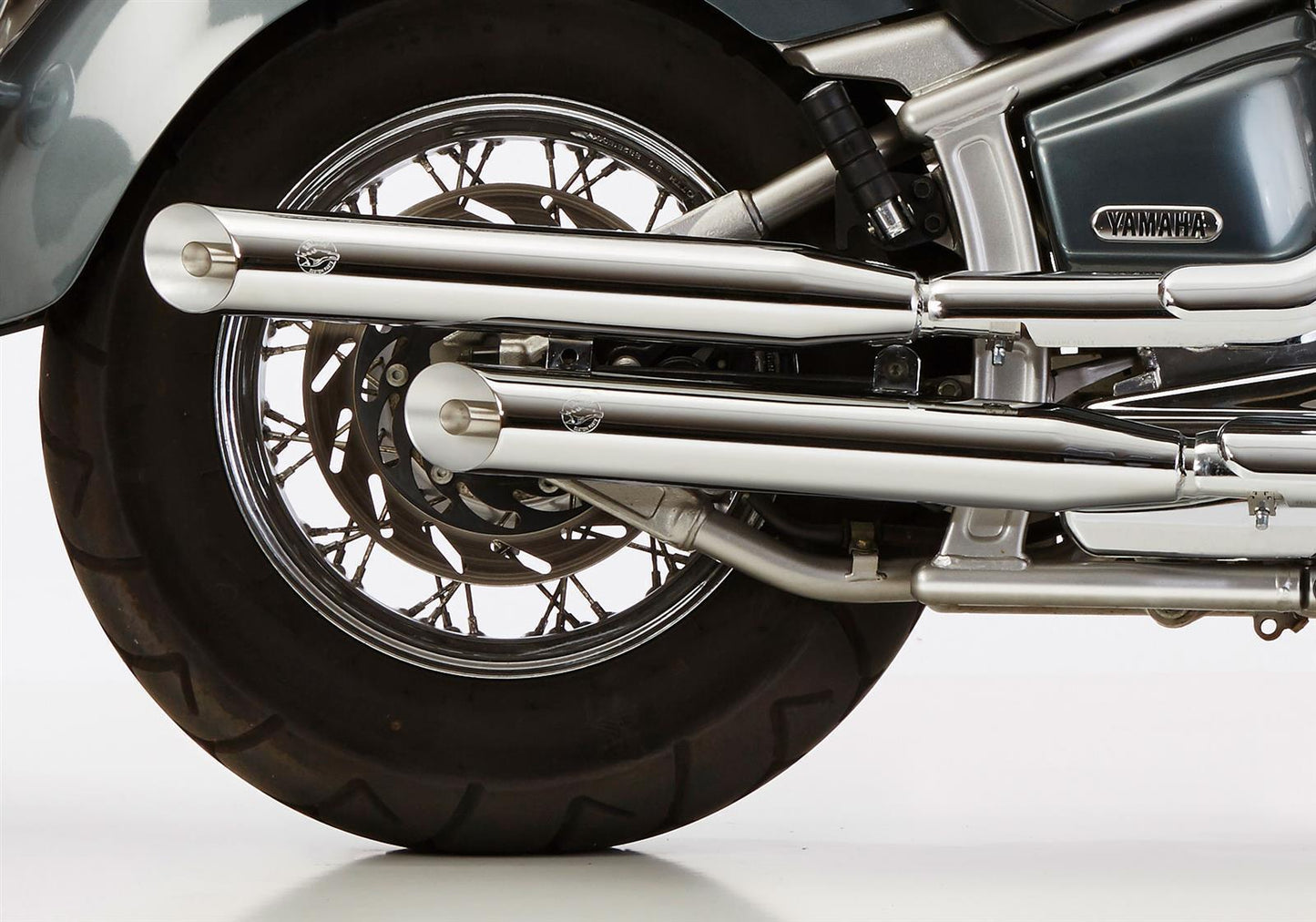 FALCON Cromo Line Auspuff passend für Yamaha XVS1100 Drag Star Classic 2001-2002 - Kama Bike Parts