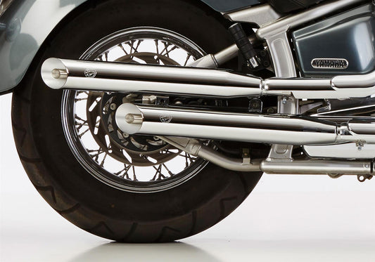 FALCON Cromo Line Auspuff passend für Yamaha XVS1100 Drag Star Classic 2001-2002 - Kama Bike Parts