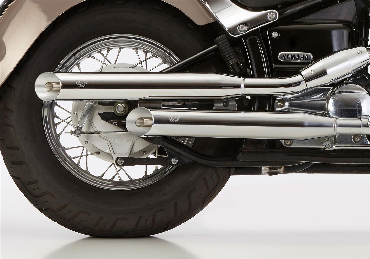 FALCON Cromo Line Auspuff passend für Yamaha XVS650 Drag Star Classic 1998-2002 - Kama Bike Parts