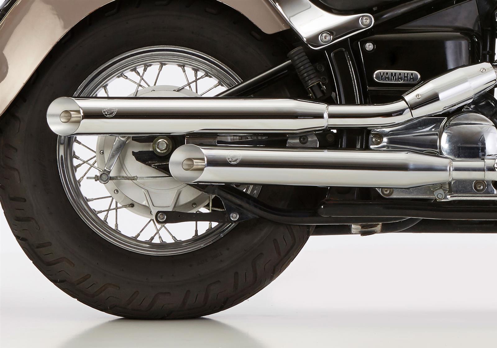 FALCON Cromo Line Auspuff passend für Yamaha XVS650 Drag Star Classic 1998-2002 - Kama Bike Parts