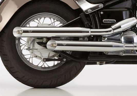 FALCON Cromo Line Auspuff passend für Yamaha XVS650 Drag Star Classic 1998-2002 - Kama Bike Parts