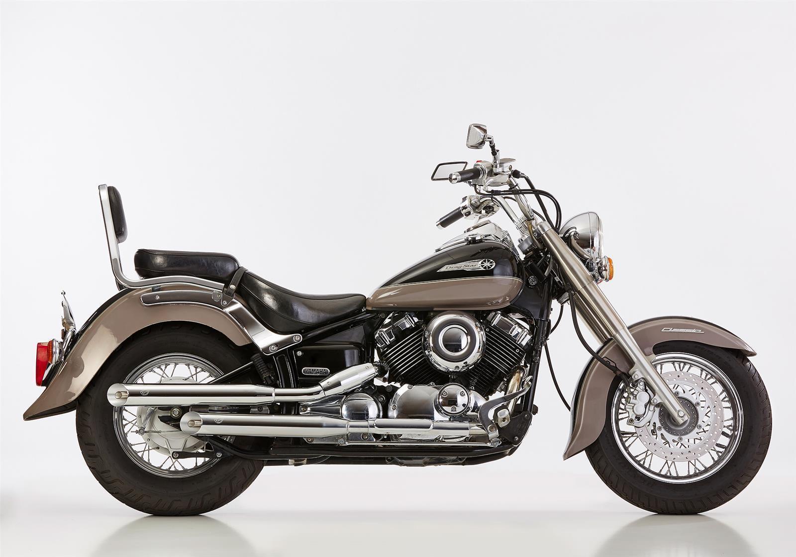 FALCON Cromo Line Auspuff passend für Yamaha XVS650 Drag Star Classic 1998-2002 - Kama Bike Parts