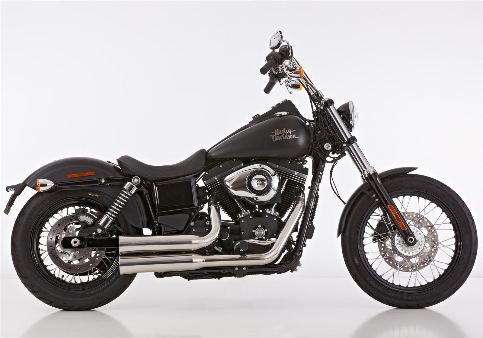 FALCON Double Groove Auspuff passend für Harley Davidson DYNA Fat Bob 2013-2016 - Kama Bike Parts