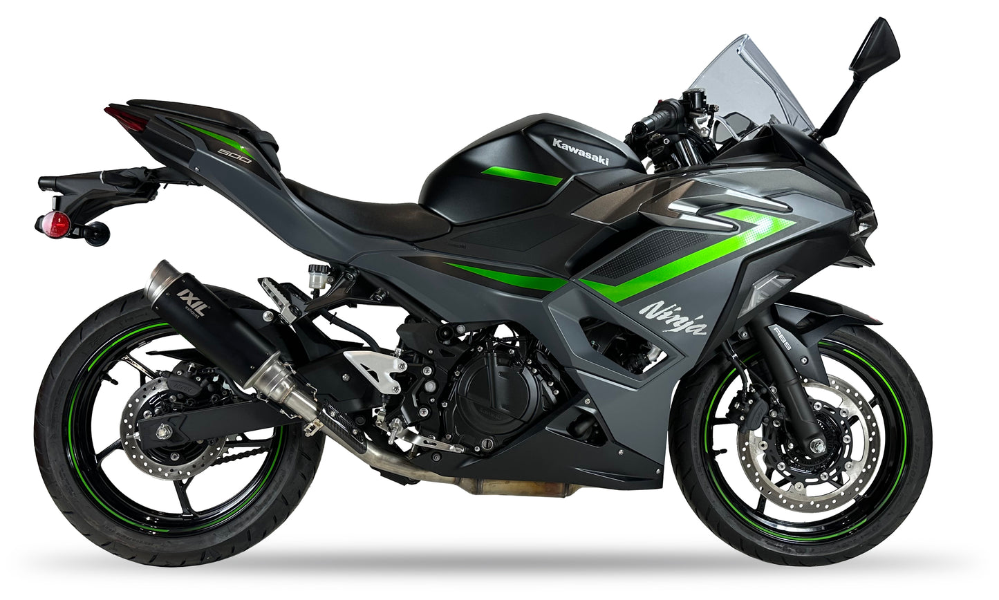 IXIL RC3B Slip-On Auspuff Edelstahl Schwarz passend für KAWASAKI NINJA 500 2024-2025