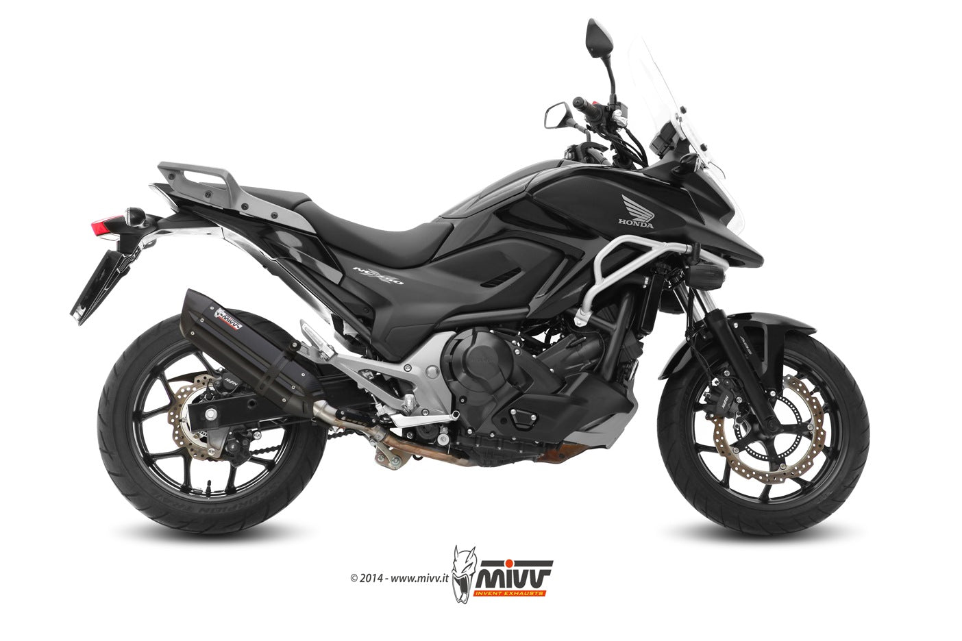MIVV Suono Auspuff Edelstahl schwarz passend für HONDA NC 750 S / X 2014-2015