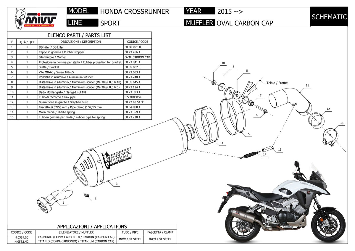 MIVV OVAL Auspuff passend für Honda Crossrunner 800 2015-2020