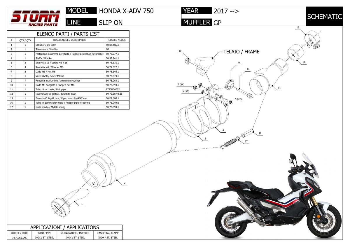 STORM GP Auspuff passend für Honda X-ADV 750 2017-2026