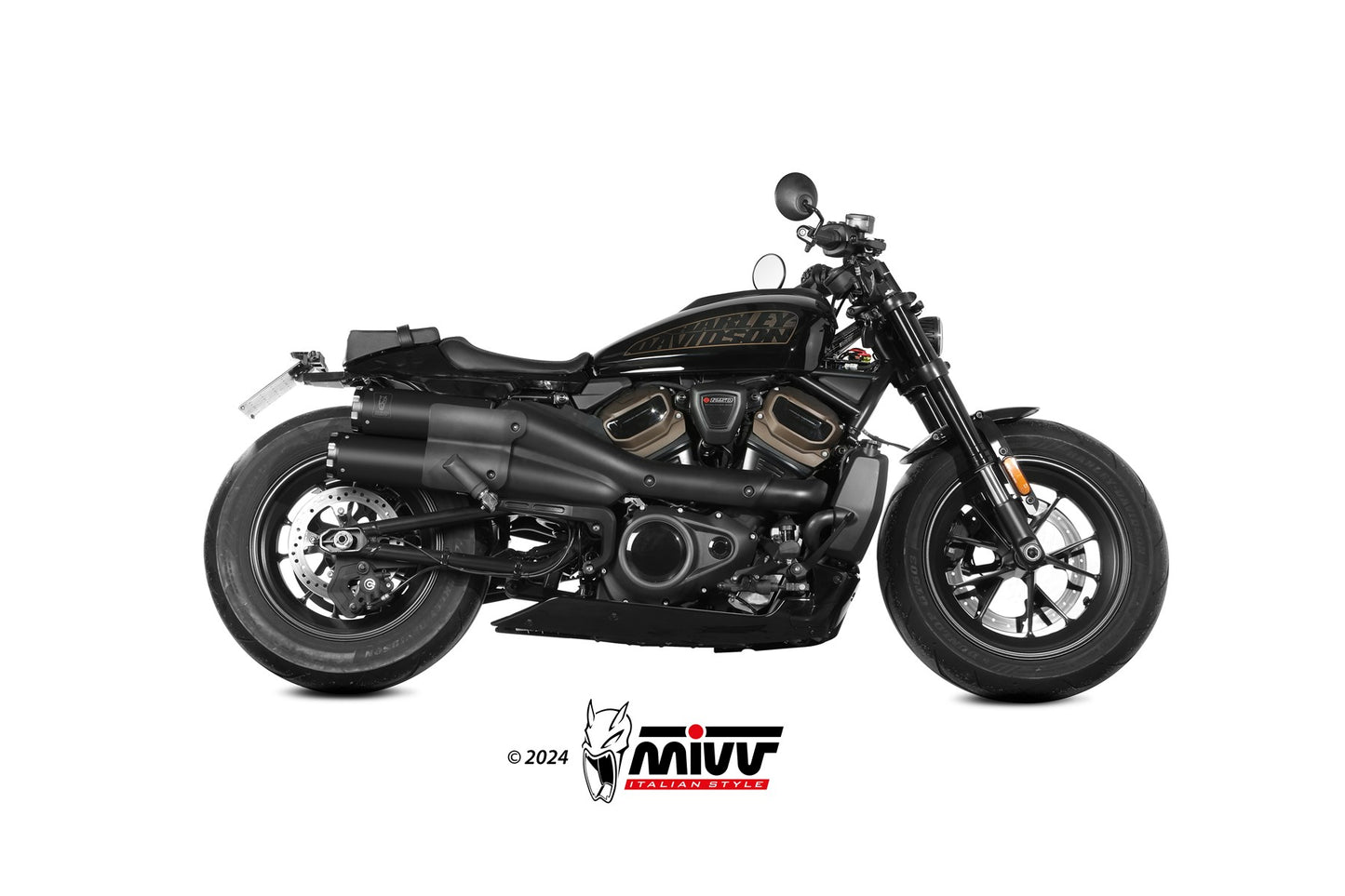 MIVV HR-1 Auspuff schwarz passend für HARLEY DAVIDSON SPORTSTER S 2021-2024