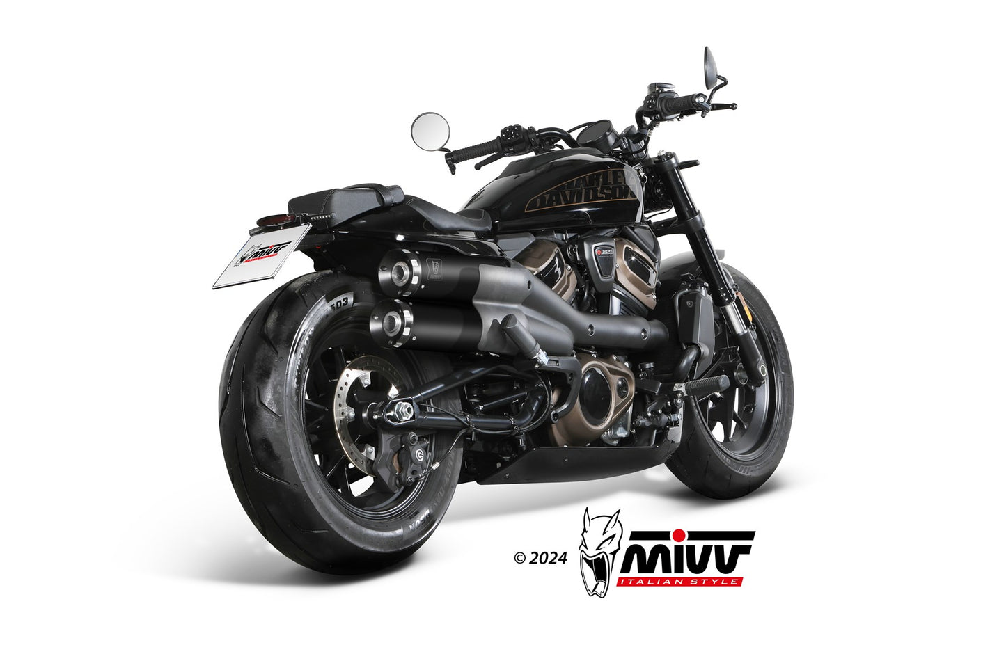 MIVV HR-1 Auspuff schwarz passend für HARLEY DAVIDSON SPORTSTER S 2021-2024