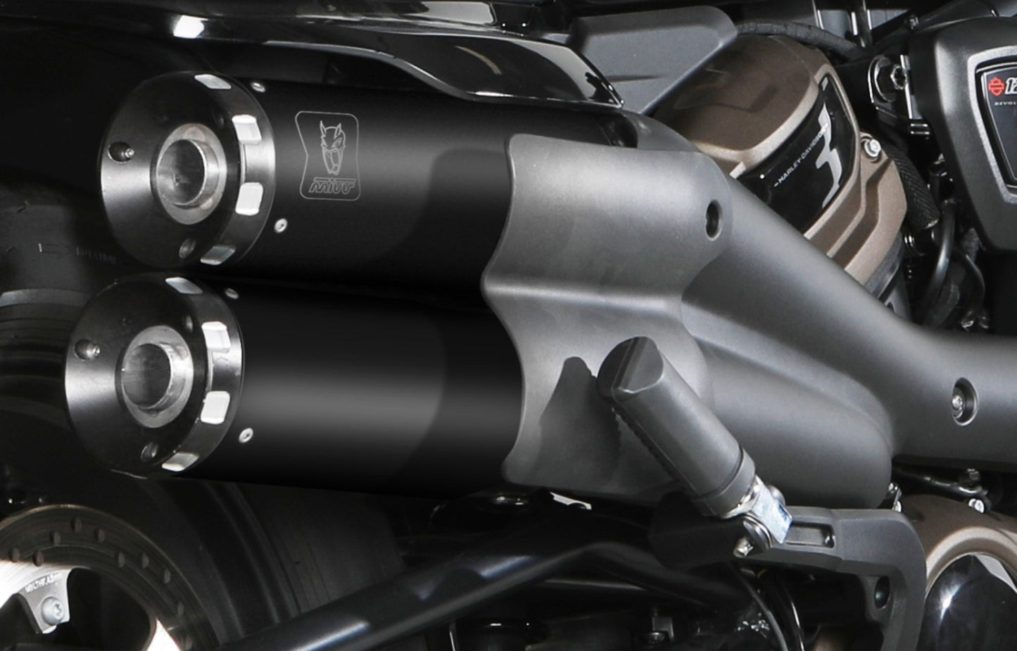MIVV HR-1 Auspuff schwarz passend für HARLEY DAVIDSON SPORTSTER S 2021-2024