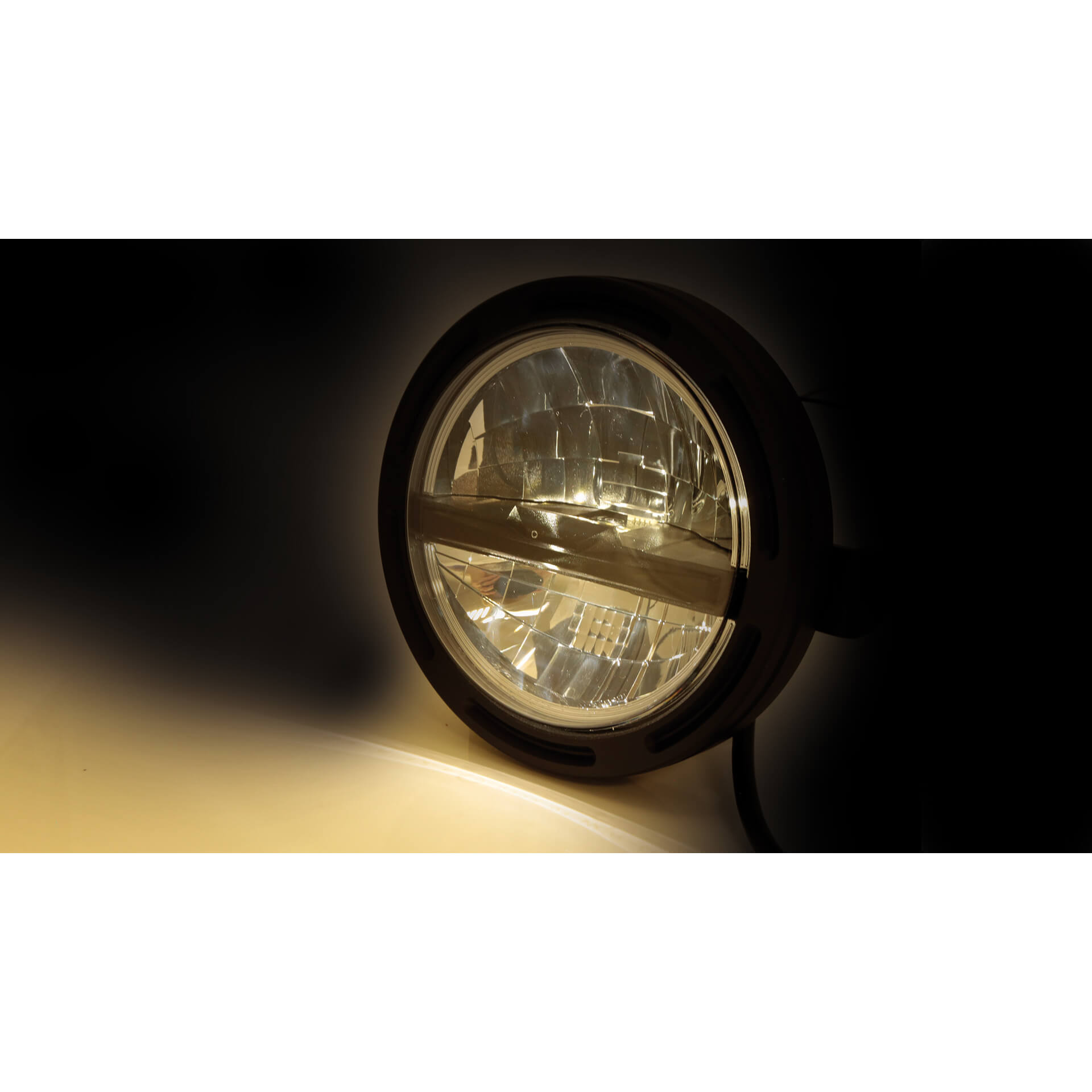 HIGHSIDER 5 3/4 Zoll LED-Scheinwerfer FRAME-R2 Typ 5 schwarz seitliche Befestigung - Kama Bike Parts