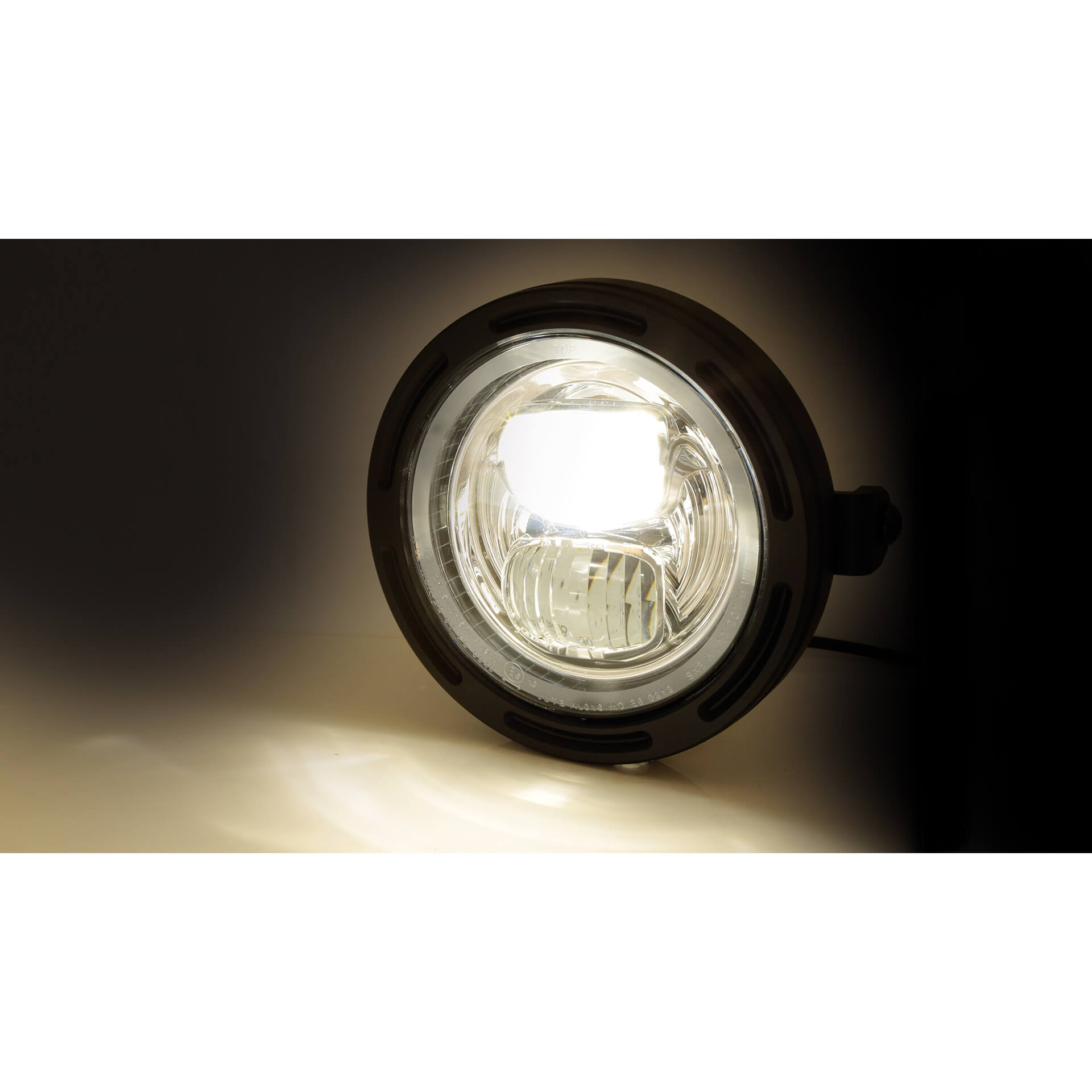 HIGHSIDER 5 3/4 Zoll LED-Scheinwerfer FRAME-R2 Typ 7 schwarz seitliche Befestigung - Kama Bike Parts