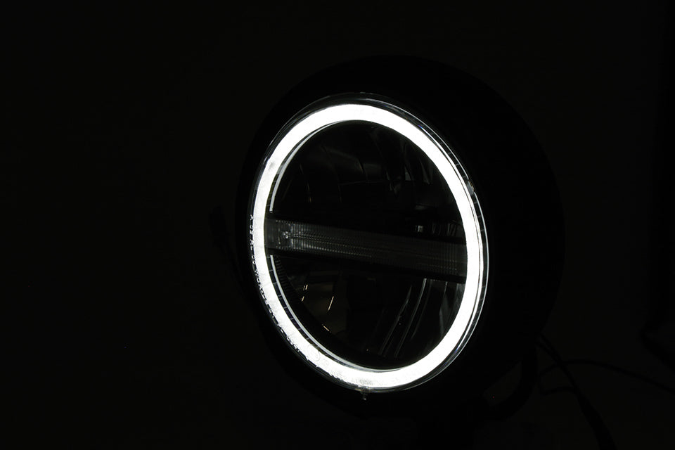 HIGHSIDER 5 3/4 Zoll LED-Scheinwerfer PECOS TYP 6 mit TFL schwarz matt - Kama Bike Parts