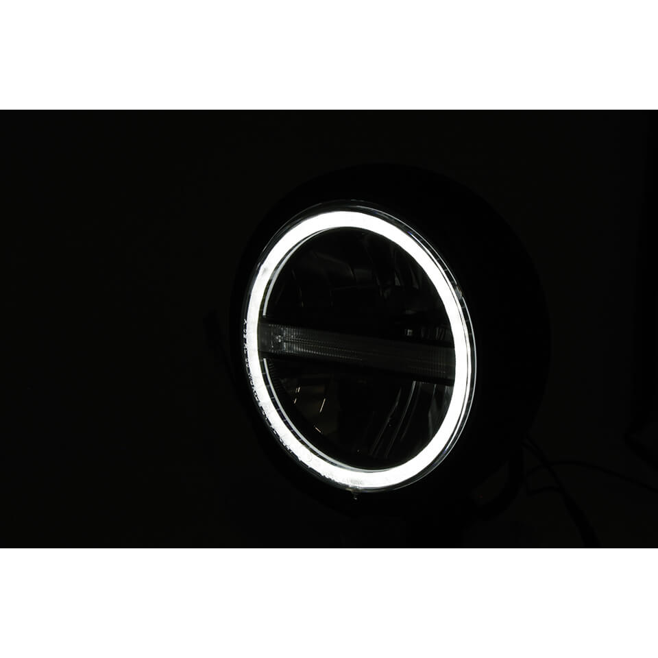 HIGHSIDER 5 3/4 Zoll LED-Scheinwerfer PECOS TYP 6 mit TFL schwarz matt - Kama Bike Parts