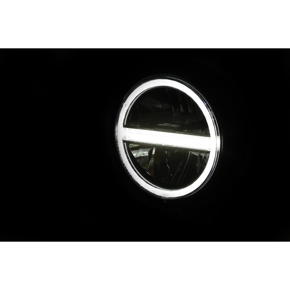 HIGHSIDER 5 3/4 Zoll LED-Scheinwerfer PECOS TYP 6 mit TFL schwarz matt - Kama Bike Parts
