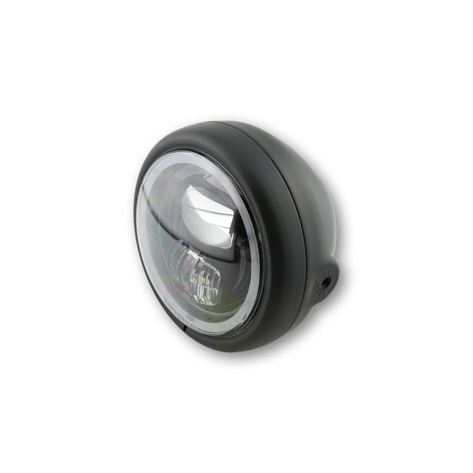 HIGHSIDER 5 3/4 Zoll LED-Scheinwerfer PECOS TYP 7 mit Standlichtring schwarz matt - Kama Bike Parts