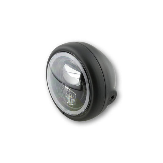 HIGHSIDER 5 3/4 Zoll LED-Scheinwerfer PECOS TYP 7 mit Standlichtring schwarz matt - Kama Bike Parts