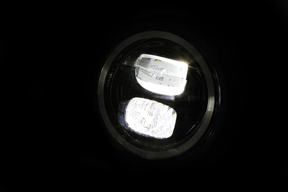 HIGHSIDER 5 3/4 Zoll LED-Scheinwerfer PECOS TYP 7 mit Standlichtring schwarz matt - Kama Bike Parts