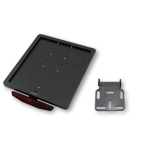 HIGHSIDER CNC Kennzeichen Halteplatte mit Uni- Halter Typ 2 schwarz eloxiert - Kama Bike Parts