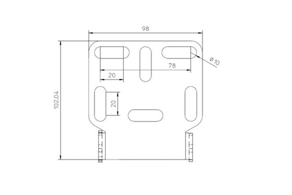 HIGHSIDER CNC Kennzeichen Halteplatte mit Uni- Halter Typ 2 schwarz eloxiert - Kama Bike Parts