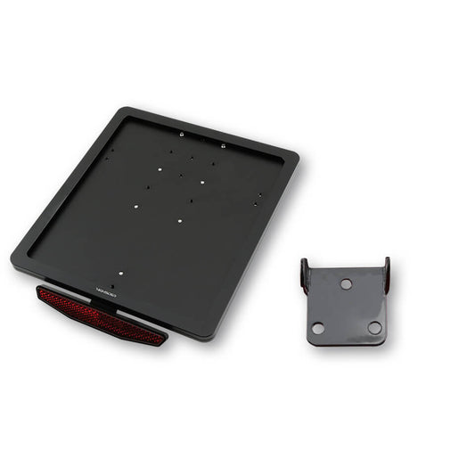 HIGHSIDER CNC Kennzeichen Halteplatte mit Uni- Halter Typ 3 schwarz eloxiert - Kama Bike Parts