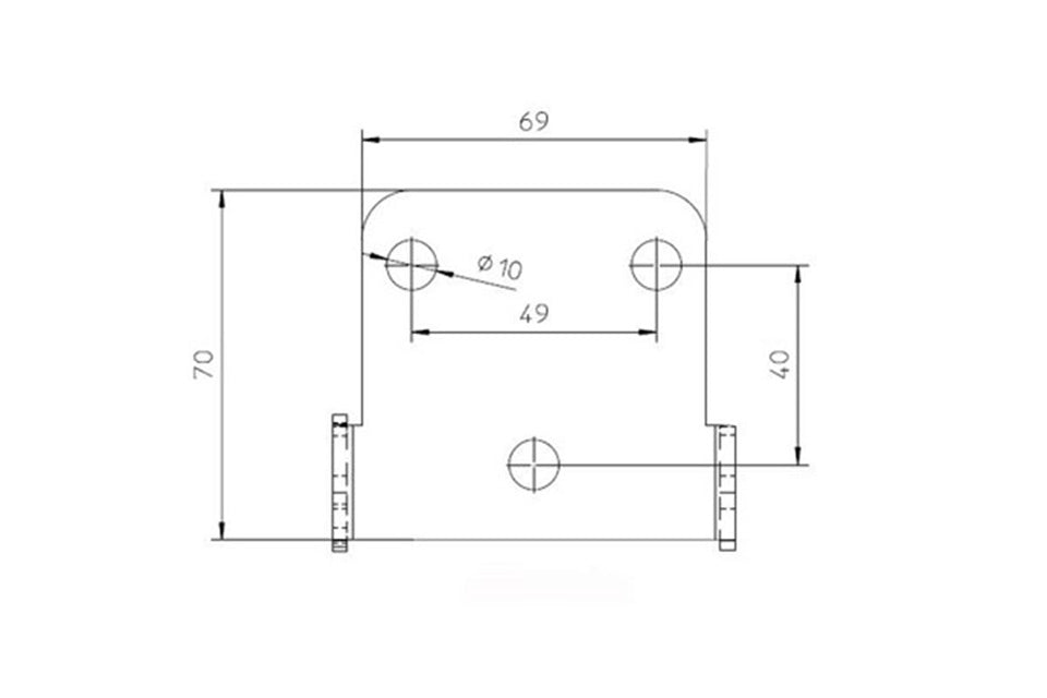 HIGHSIDER CNC Kennzeichen Halteplatte mit Uni- Halter Typ 3 schwarz eloxiert - Kama Bike Parts