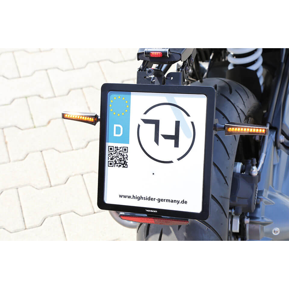 HIGHSIDER CNC Kennzeichen Halteplatte schwarz eloxiert - Kama Bike Parts
