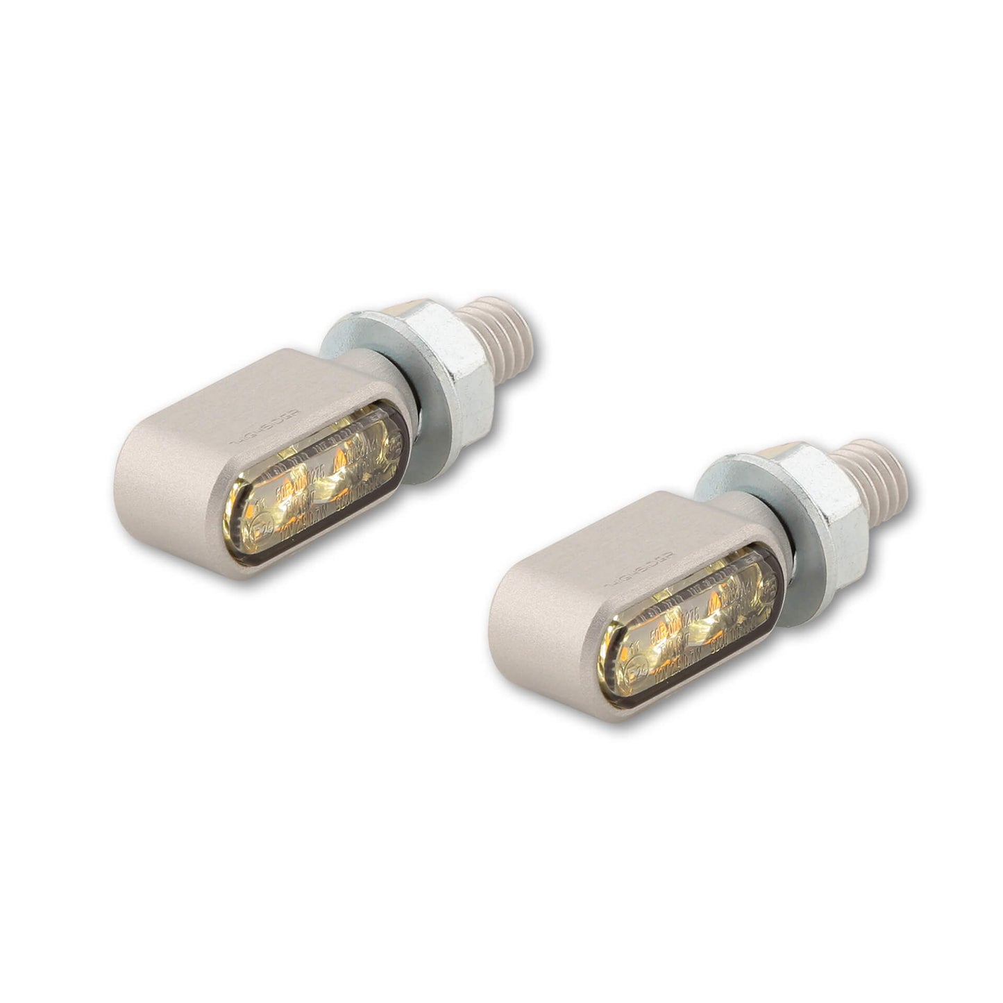 HIGHSIDER CNC LED Blinker/Positionslicht LITTLE BRONX silber getönt E-geprüft Paar - Kama Bike Parts