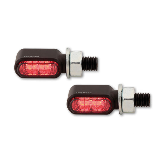HIGHSIDER CNC LED Rück- Bremslicht Blinker LITTLE BRONX schwarz getönt. - Kama Bike Parts