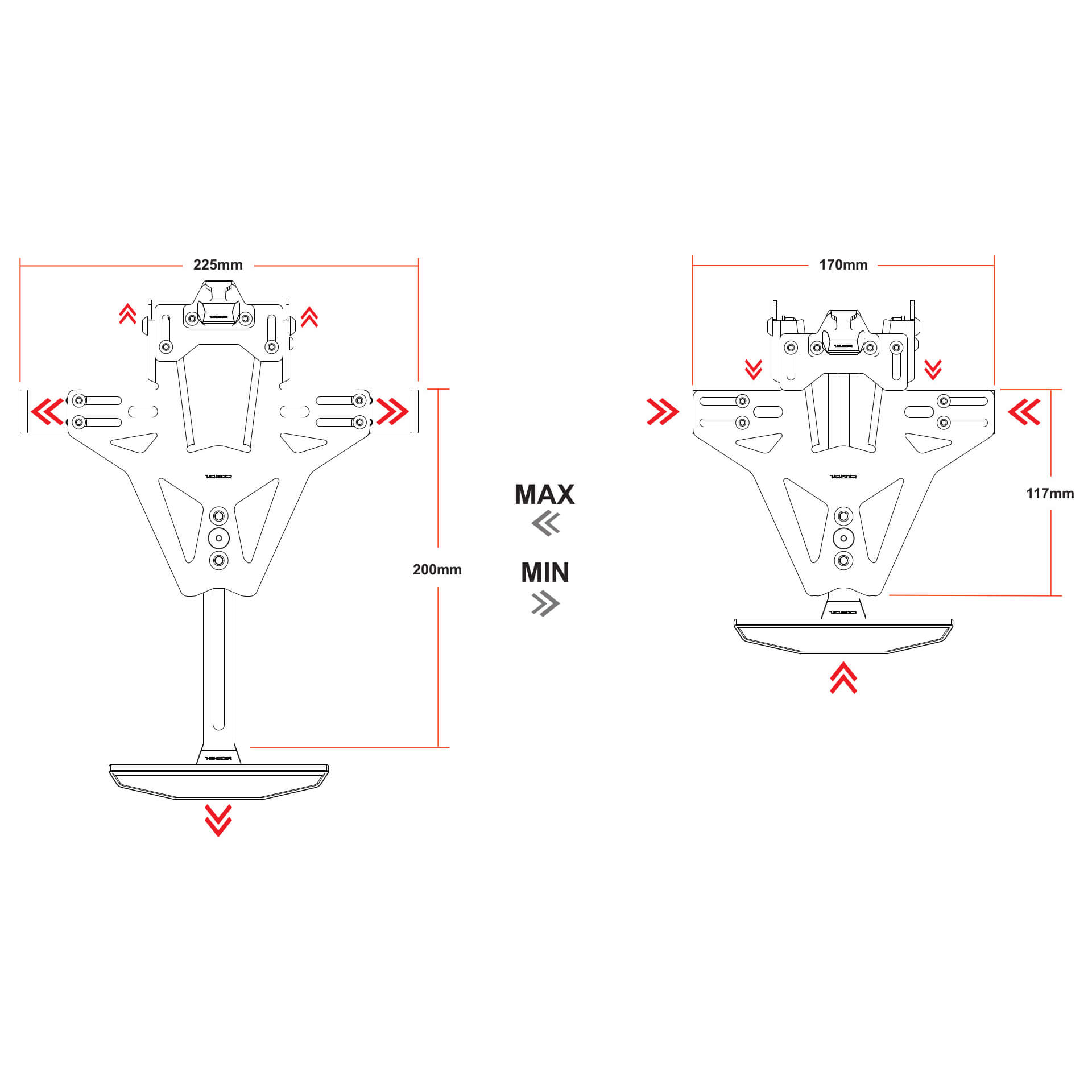 Highsider Kennzeichenhalter AKRON-RS PRO Trident 660 2021- - Kama Bike Parts