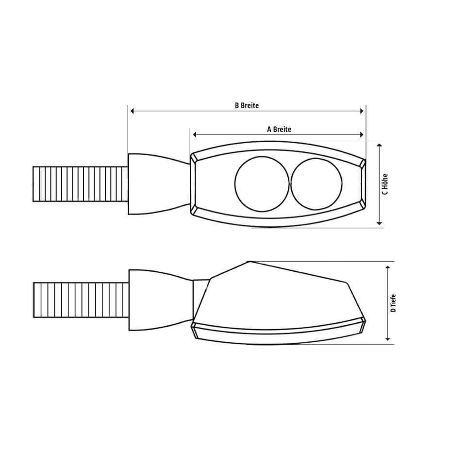 HIGHSIDER SURFACE LED Blinker seidenmatt schwarz - Kama Bike Parts