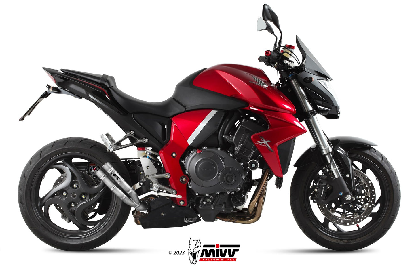 MIVV Double Gun Auspuff Edelstahl passend für HONDA CB 1000 R 2008-2017