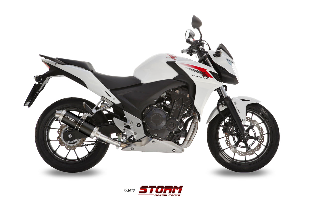 STORM GP Auspuff schwarz passend für HONDA CB 500 F / X 2013-2015
