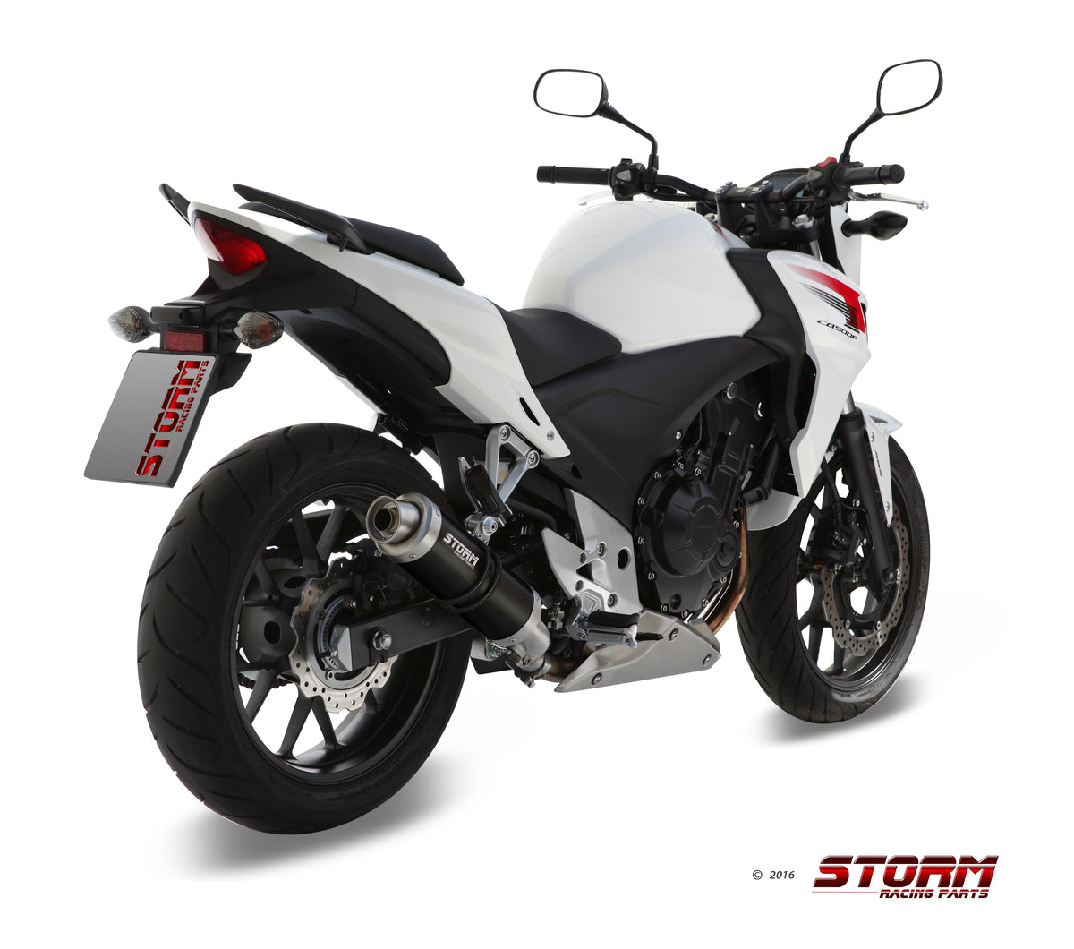 STORM GP Auspuff schwarz passend für HONDA CB 500 F / X 2013-2015