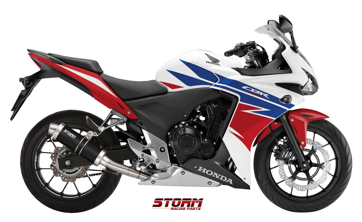STORM GP Auspuff schwarz passend für HONDA CBR 500 R 2013-2015