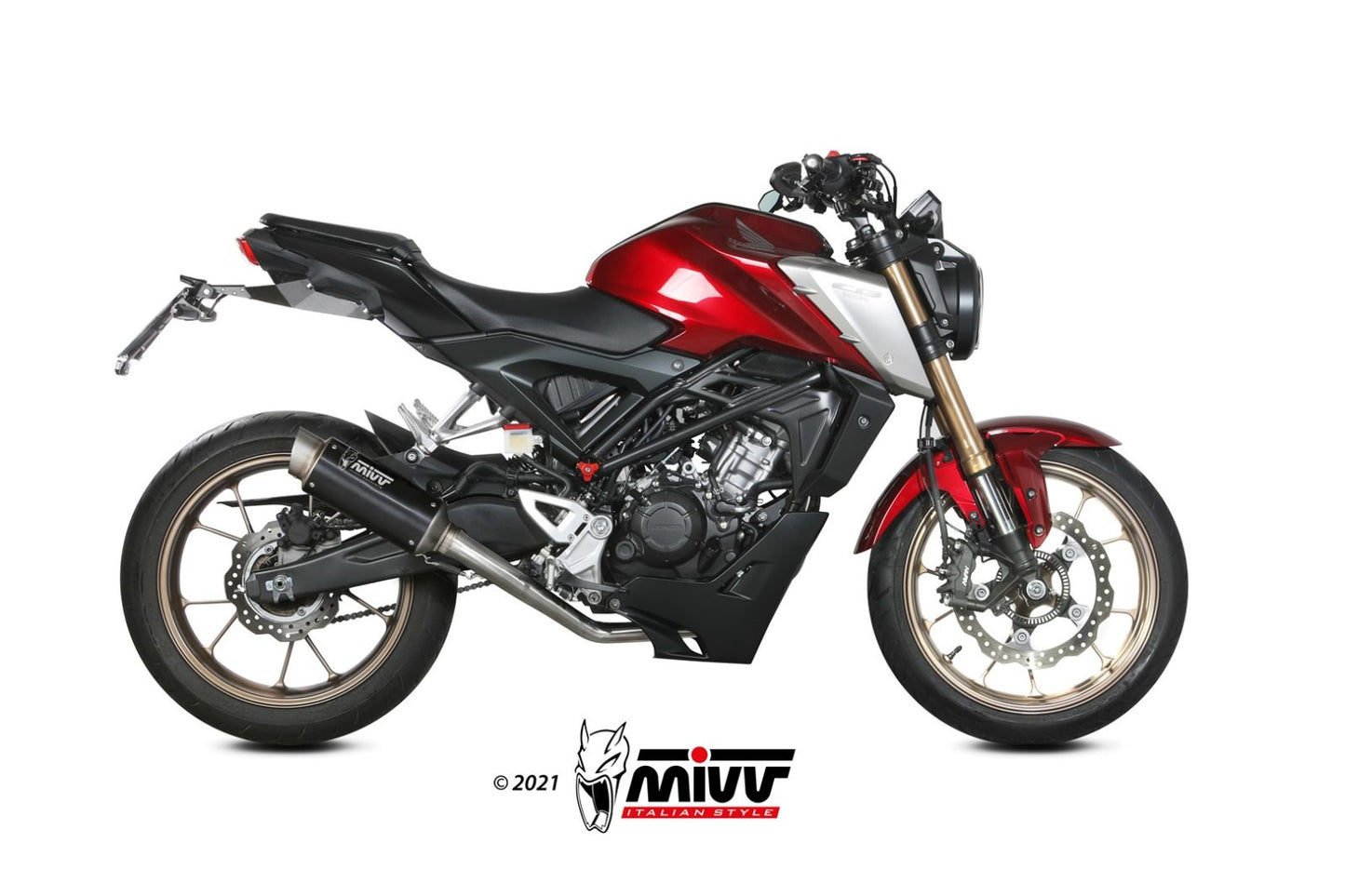 MIVV GPpro Auspuff Komplettanlage Schwarz passend für Honda CB 125 R 2021-2024