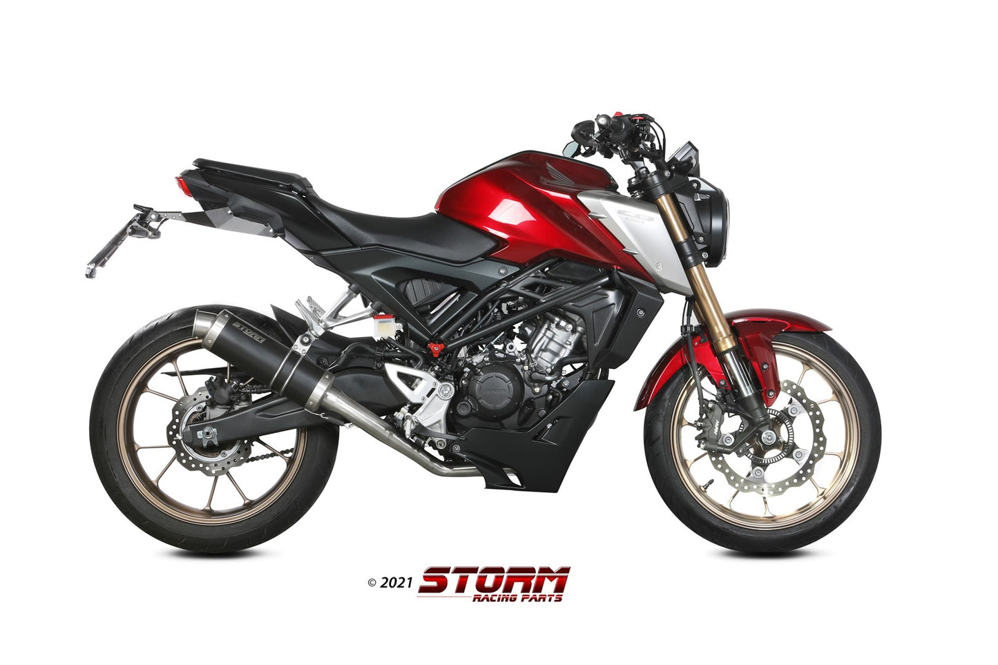 STORM GP Auspuff Komplettanlage schwarz passend für Honda CB 125 R 2021-2024