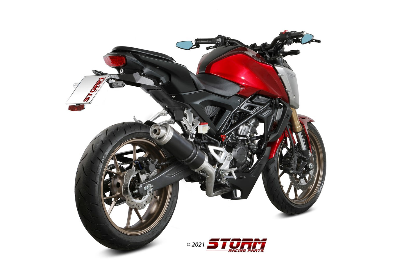 STORM GP Auspuff Komplettanlage schwarz passend für Honda CB 125 R 2021-2024