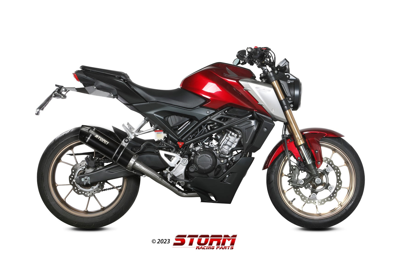 STORM GP-C Auspuff Komplettanlage schwarz passend für HONDA CB 125 R 2021-2024
